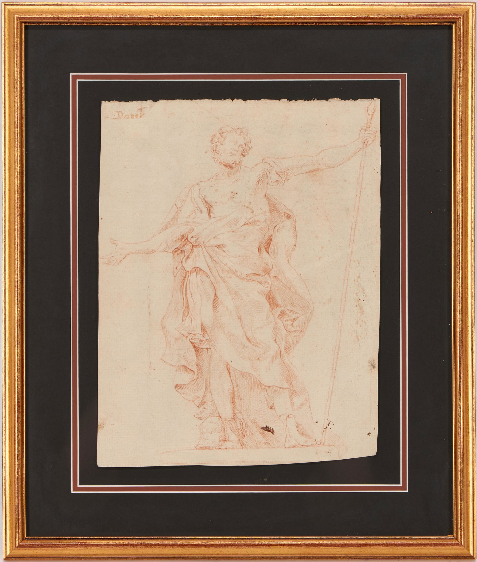 European Red Chalk Drawing, Longinus, after GL Bernini (1 of 7)