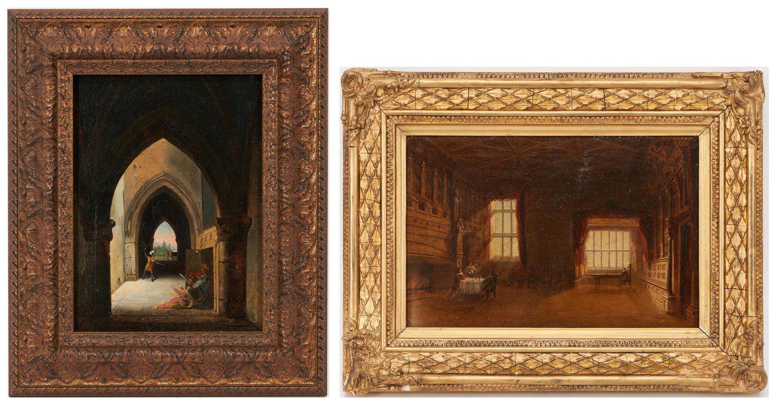 2 Gothic Style Paintings, incl. Speke Hall, Lancashire (1 of 14)