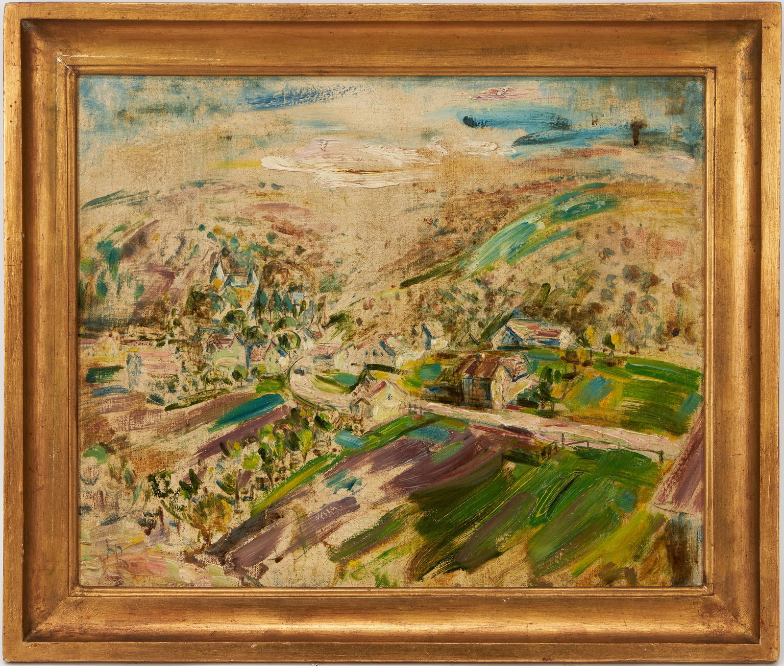 German School O/C Exhibited Landscape Painting (1 of 8)