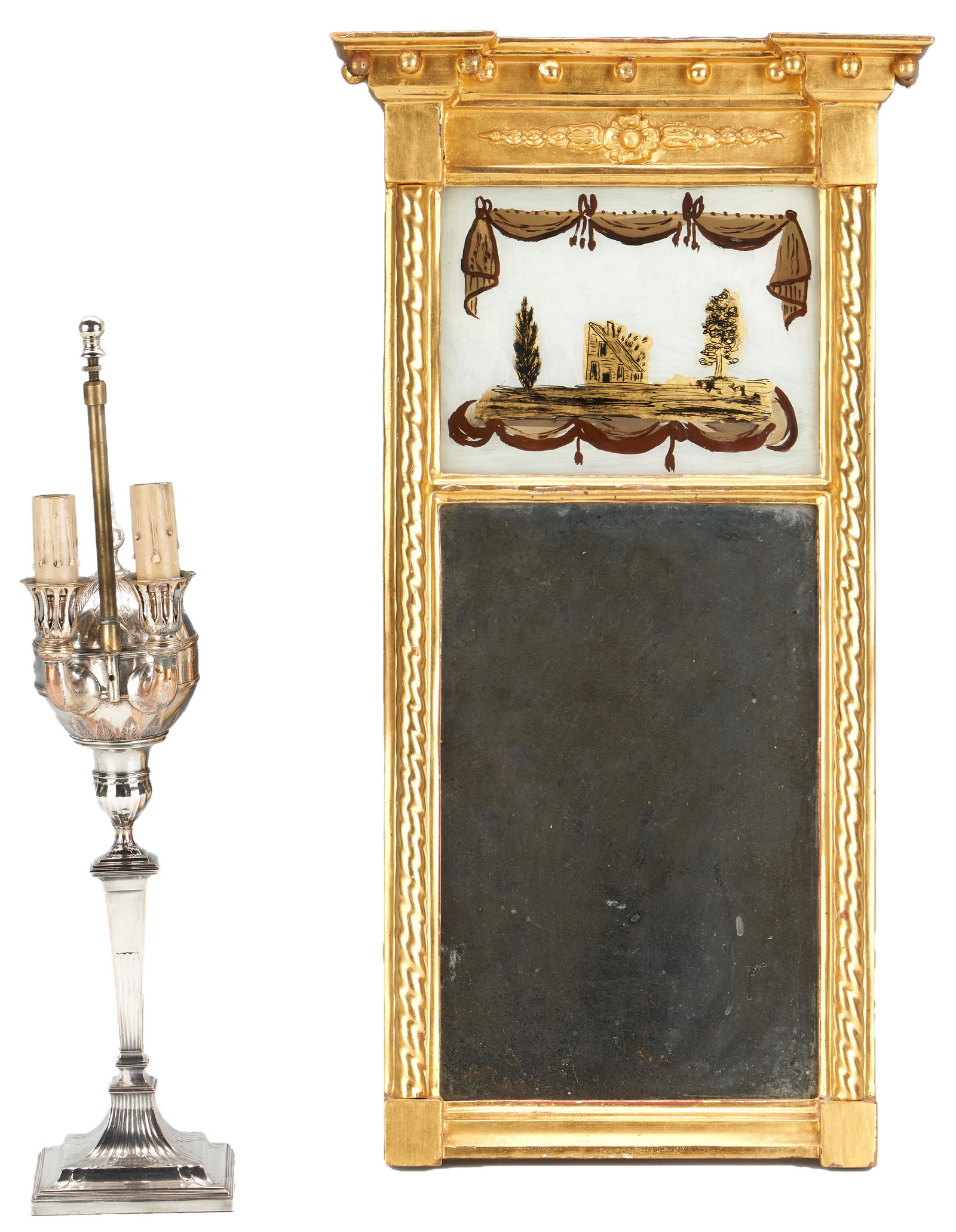 Old Sheffield Lamp and Classic Giltwood Mirror (1 of 14)