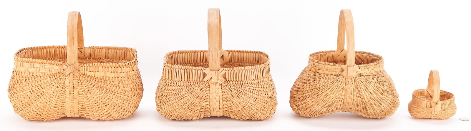 4 Middle TN White Oak Buttocks Baskets, Attrib. Cannon (1 of 16)