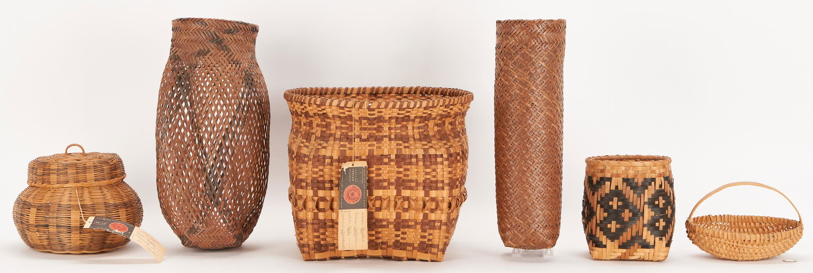 Six (6) Native American Cherokee Baskets, incl. (1 of 10)