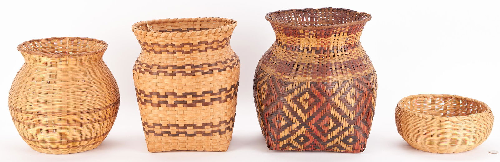 4 Cherokee Baskets, incl. Lucy George & Qualla Book, (1 of 17)