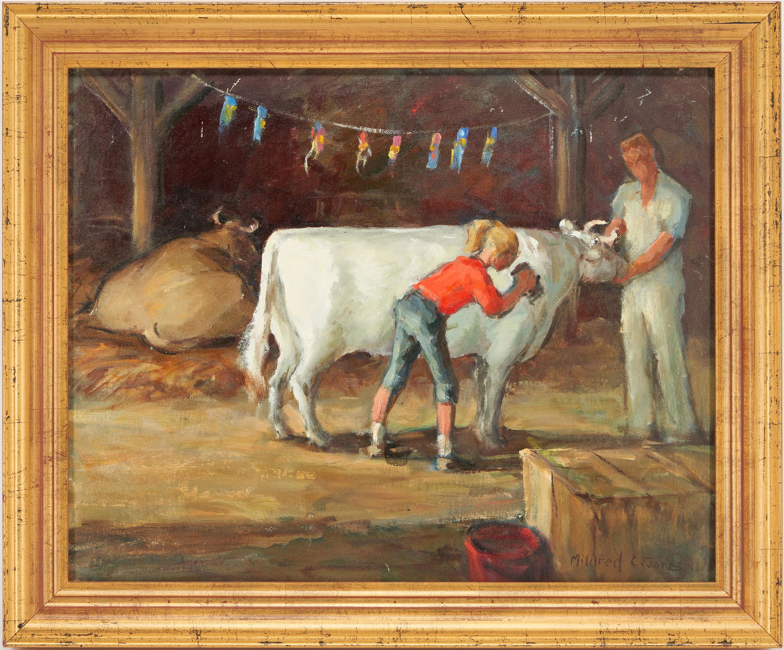 Mildred C. Jones Oil on Board, The Prize Winner (1 of 8)