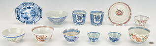 Asian Porcelain Table Items, 14 Pcs. inc Export Ship