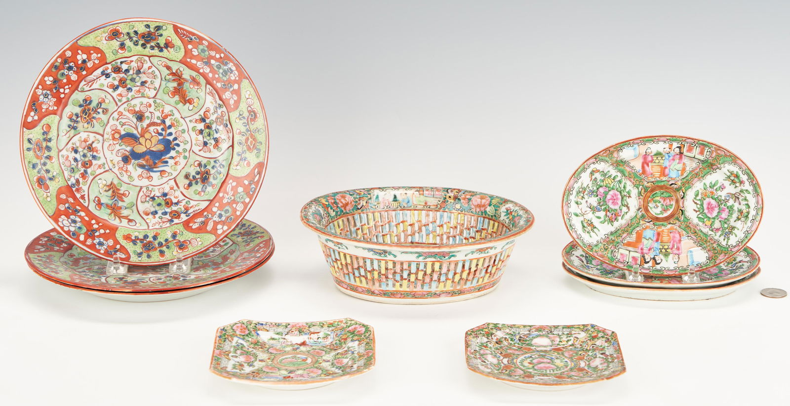 Chinese Export Rose Medallion Porcelain Plates & (1 of 20)