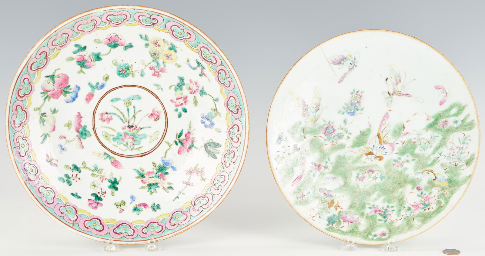 2 Chinese Famille Rose Porcelain Chargers (1 of 10)