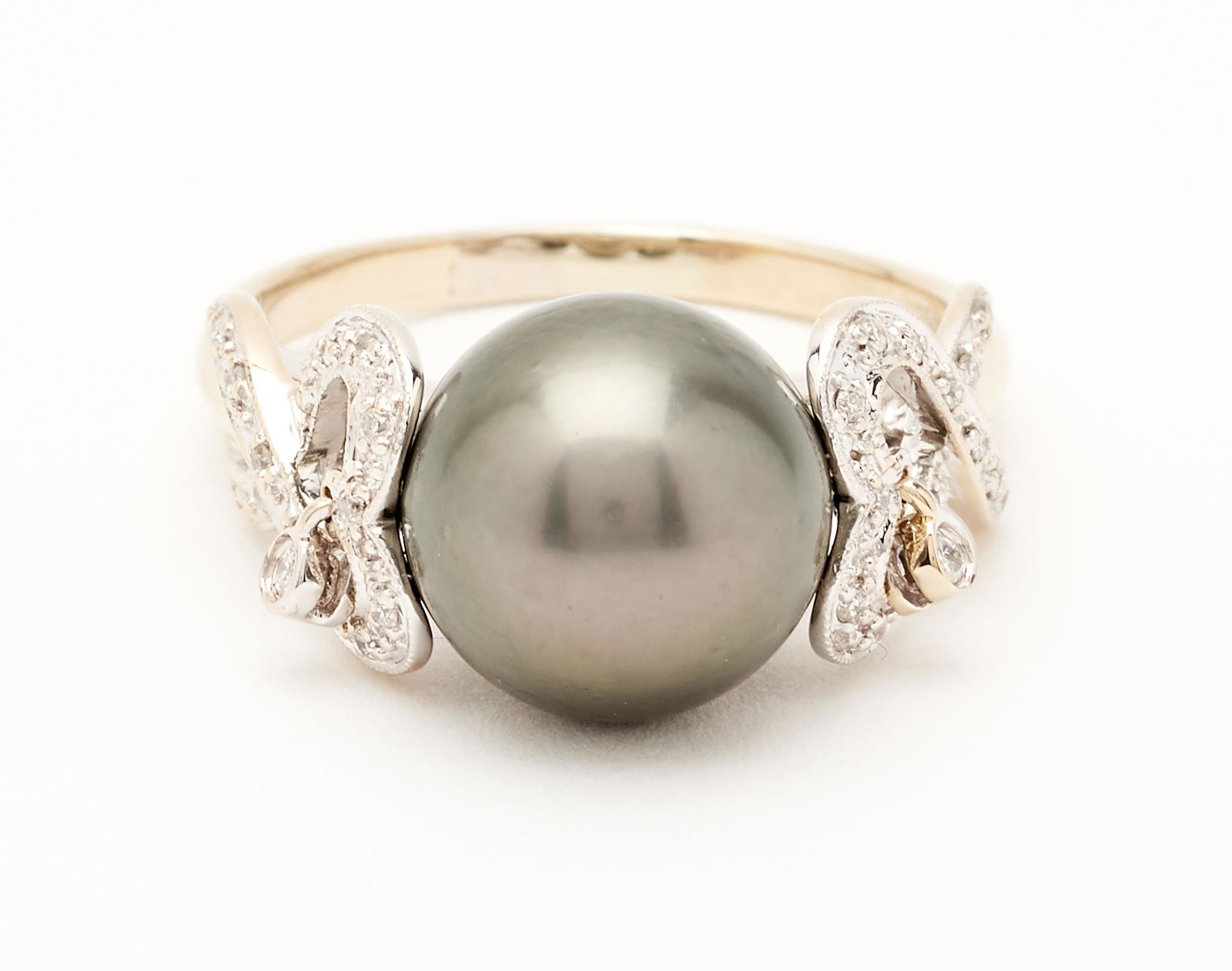 18K Tahitian Pearl & Diamond Ring (1 of 8)