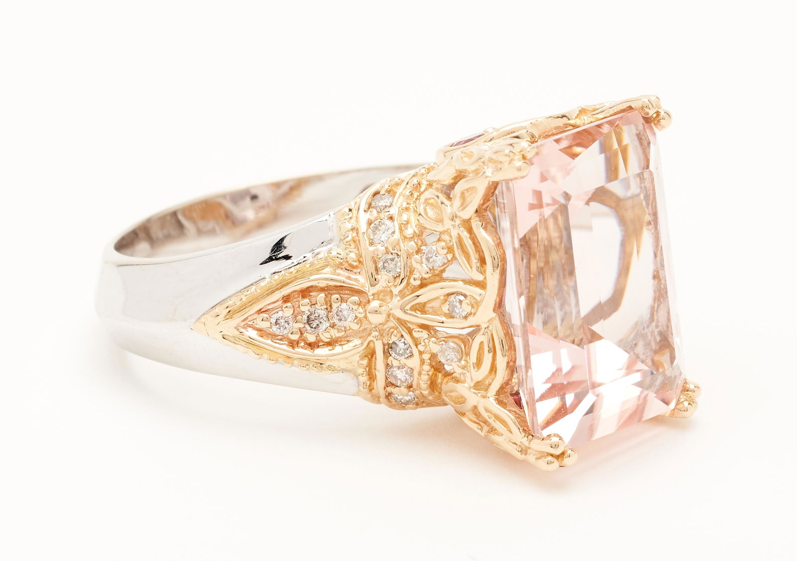 Ladies 14K Kunzite & Diamond Ring (1 of 8)
