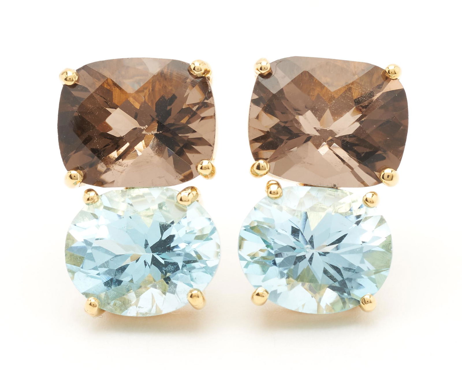 Pair of Smokey Quartz & Blue Topaz Earrings (1 of 6)