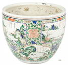 Chinese Famille Verte Porcelain Fish Bowl