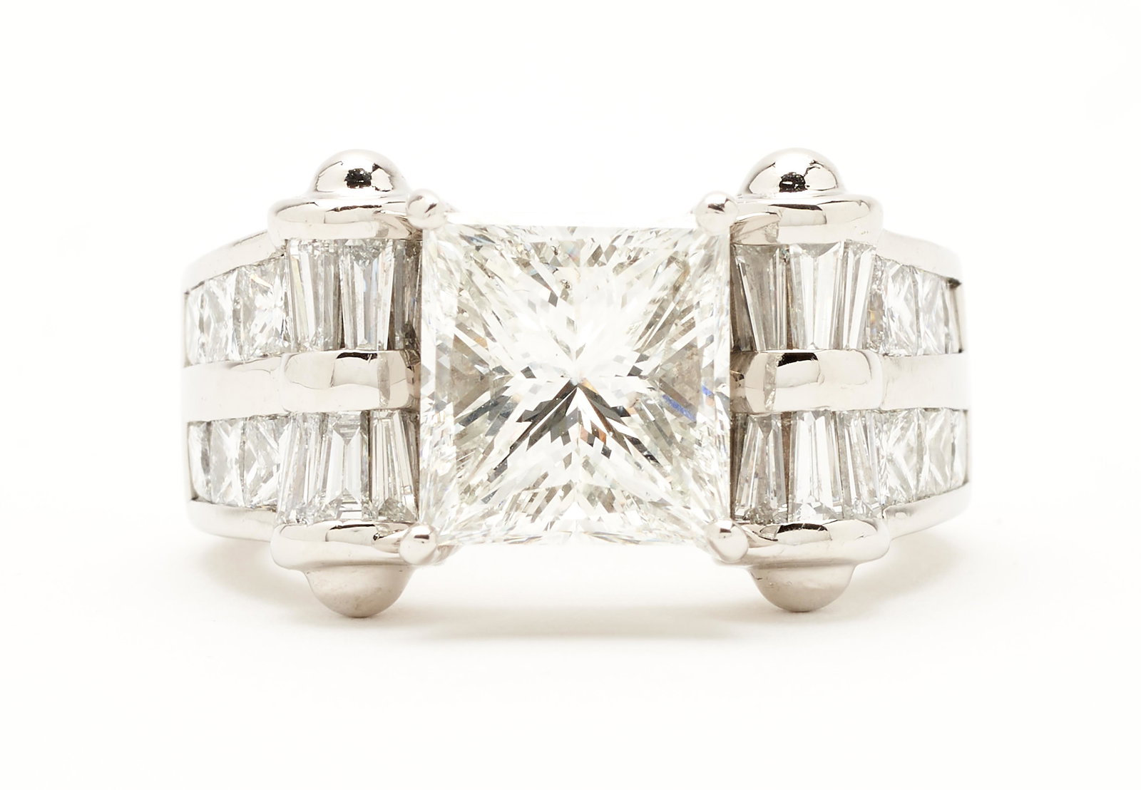 Platinum 4.00 Carat GIA Princess Cut Diamond Ring, 5.68 (1 of 15)
