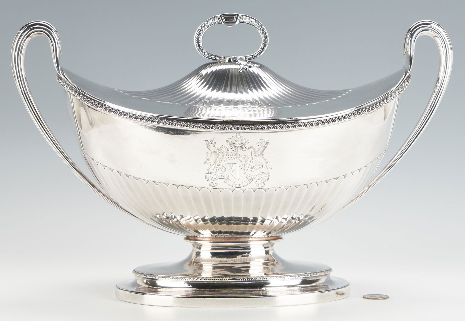 Large George III Armorial Sterling Tureen, Wakelin and (1 of 15)