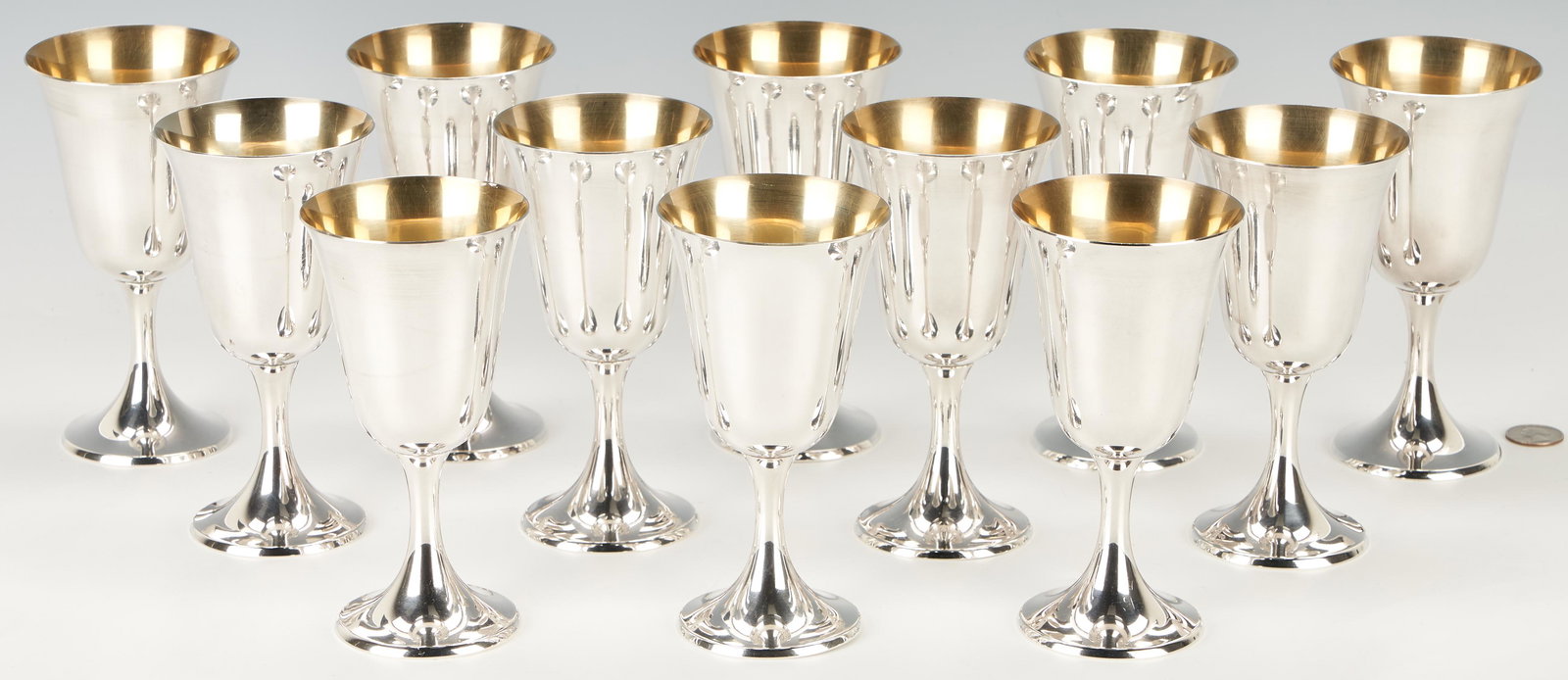 12 Gorham Sterling Silver Water Goblets (1 of 10)