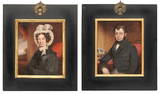 Portrait Miniatures of Lady and Gentleman, signed and