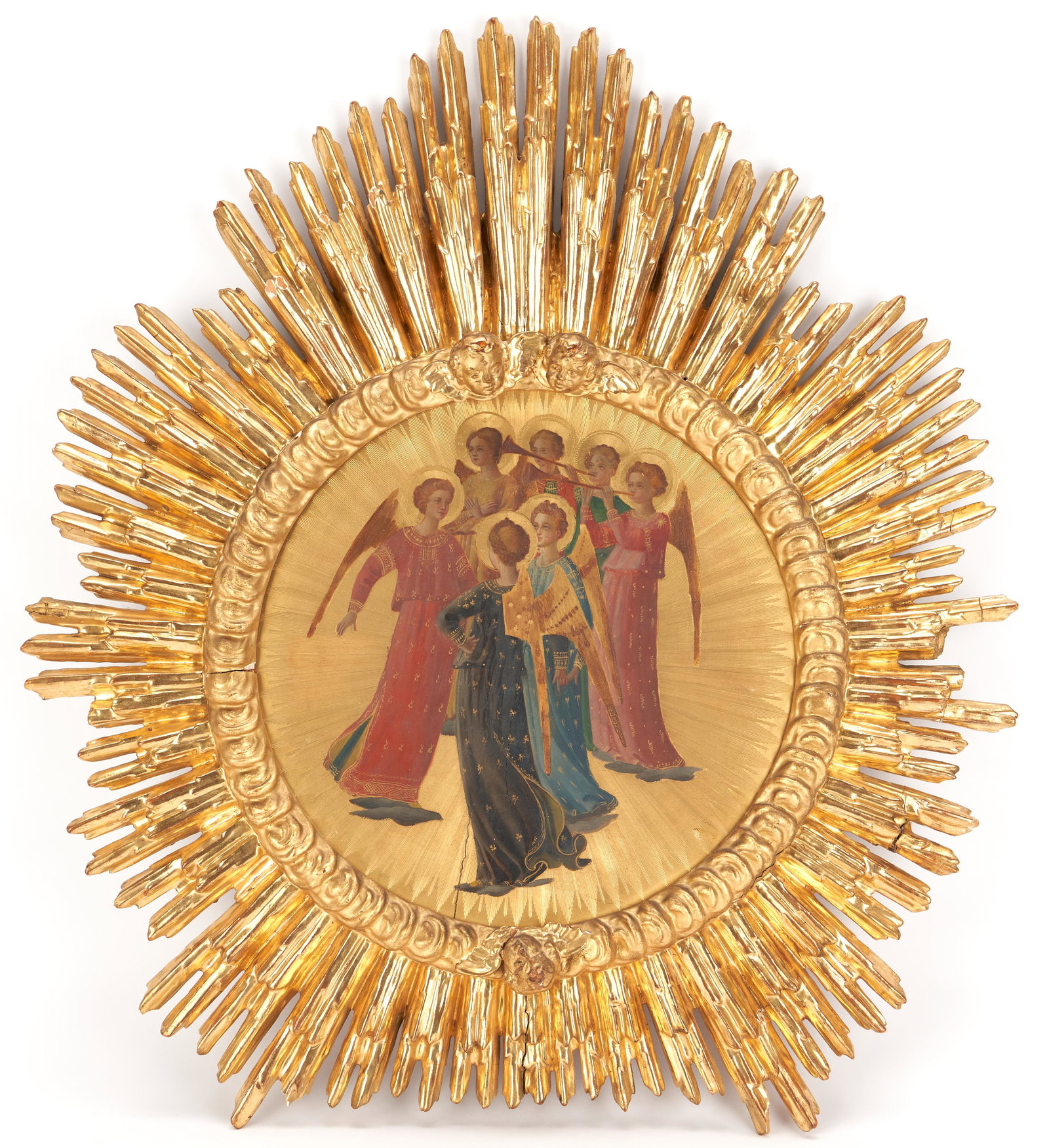 After Fra Angelico Gilt Religious Icon w/ Angels (1 of 8)