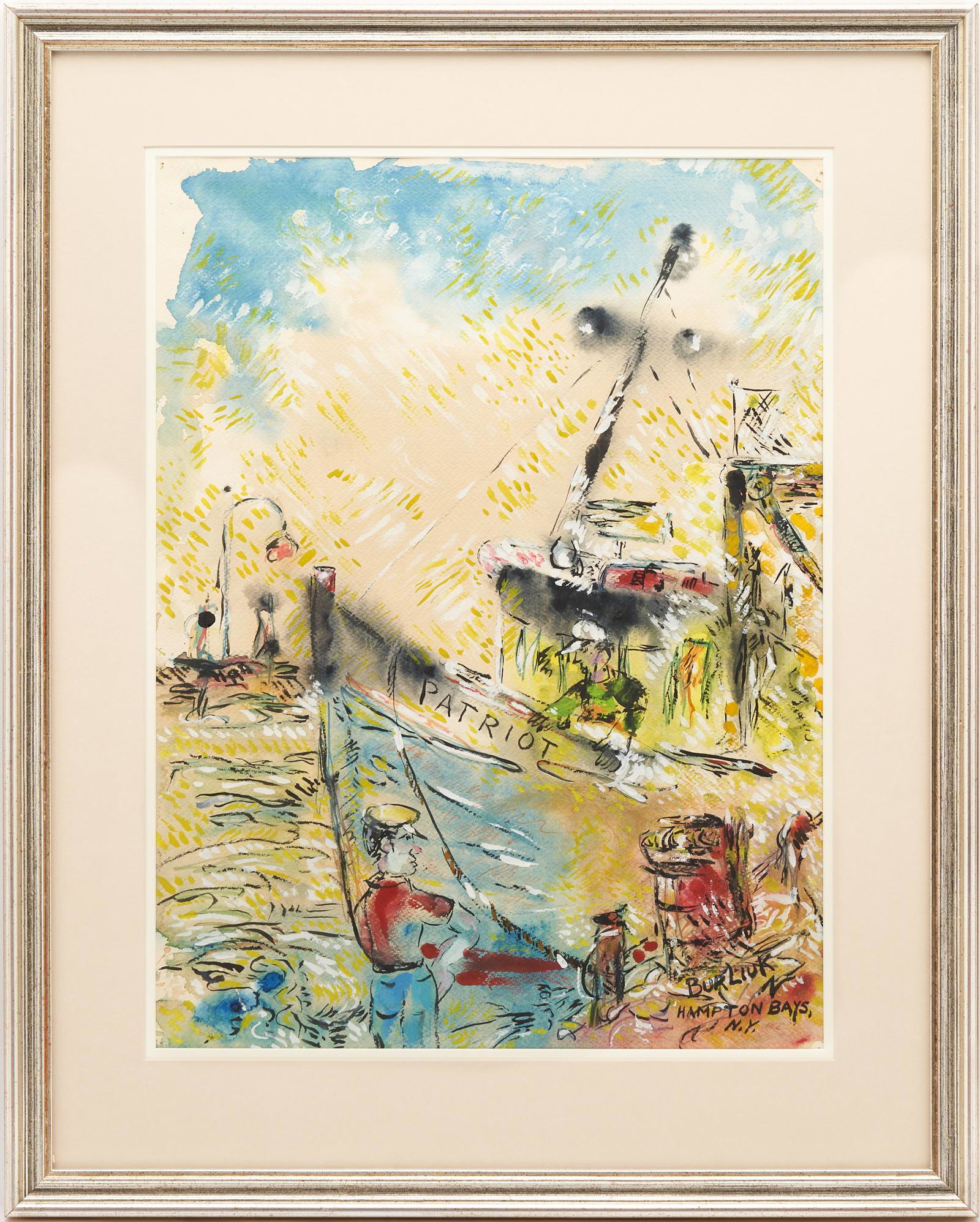 Nicholas Burliuk Painting with Ship, Patriot (1 of 8)