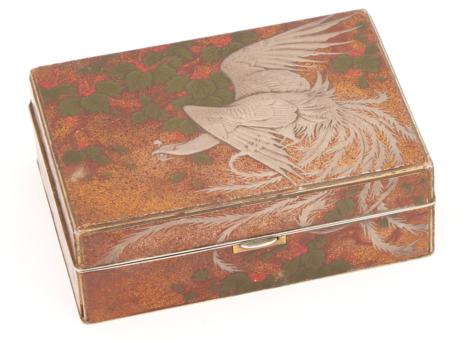 Japanese Makie Lacquer Box with Bird Decoration (1 of 6)