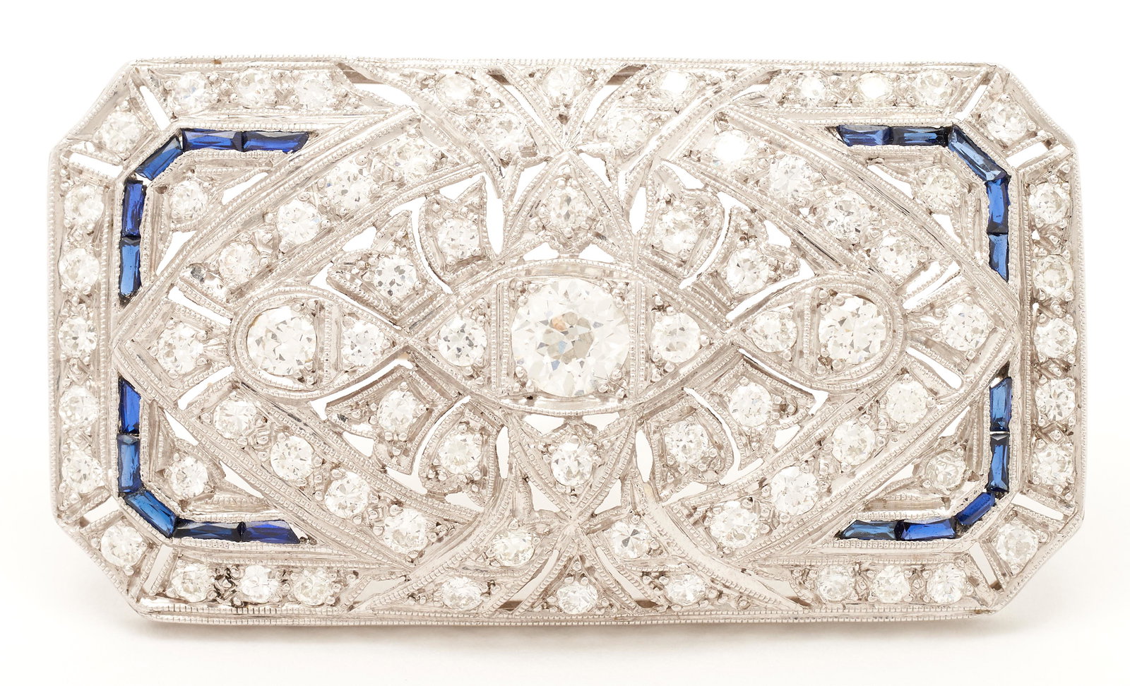 Platinum Art Deco Diamond Brooch (1 of 6)