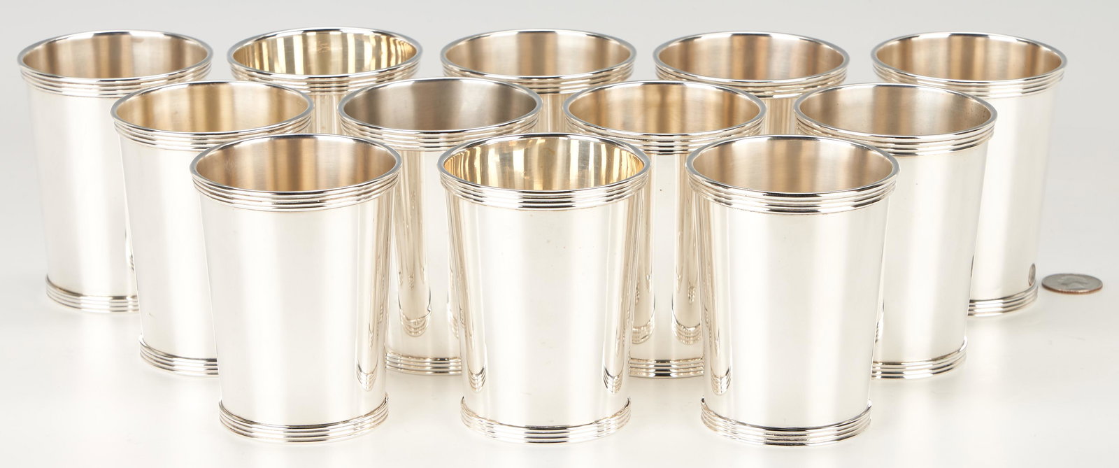12 Sterling Silver Julep Cups, incl. Rogers & (1 of 11)