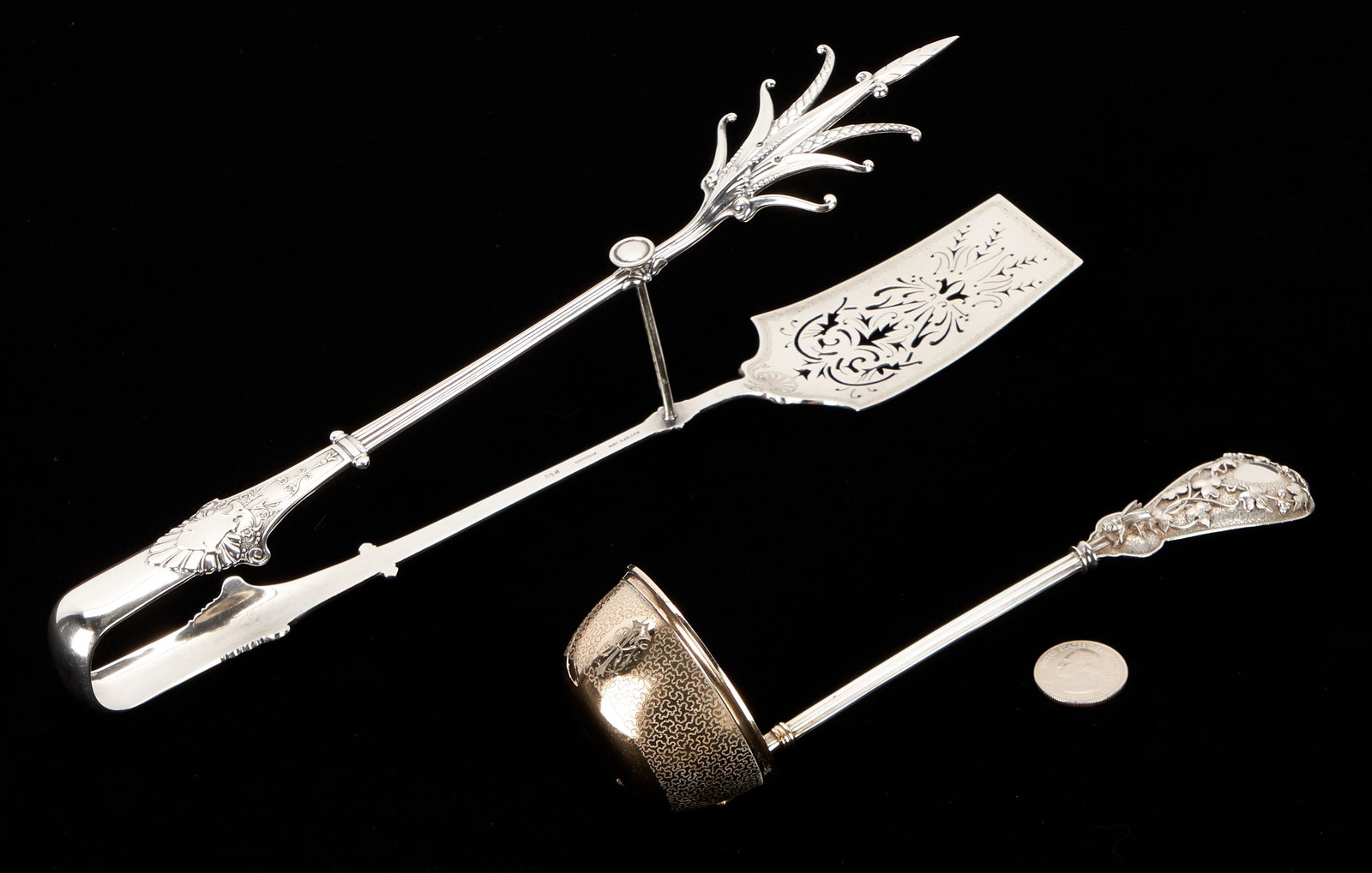 19th C. Silver Ladle with Insect & Gorham Sterling (1 of 16)