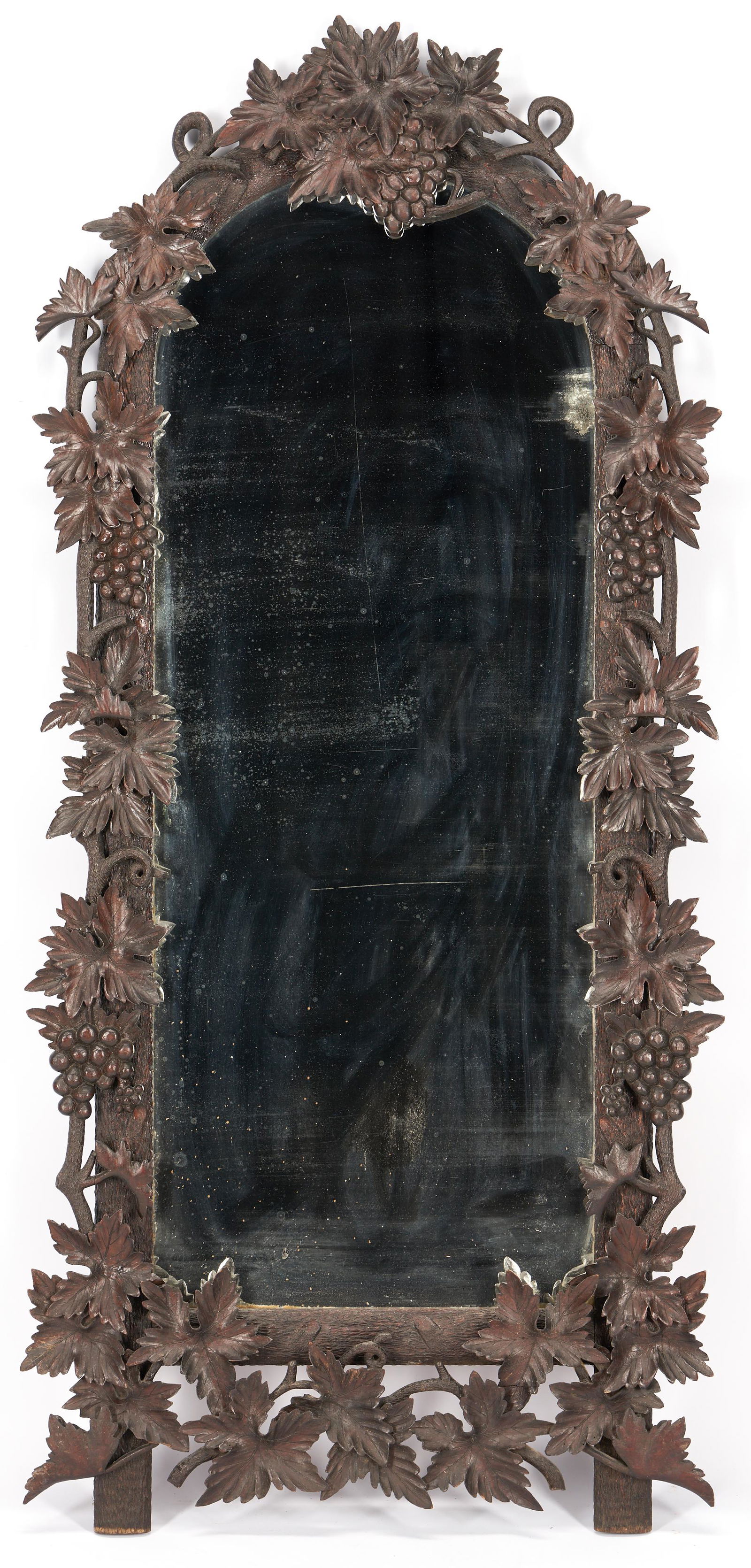 19th Century Carved Black Forest Mirror (1 of 7)