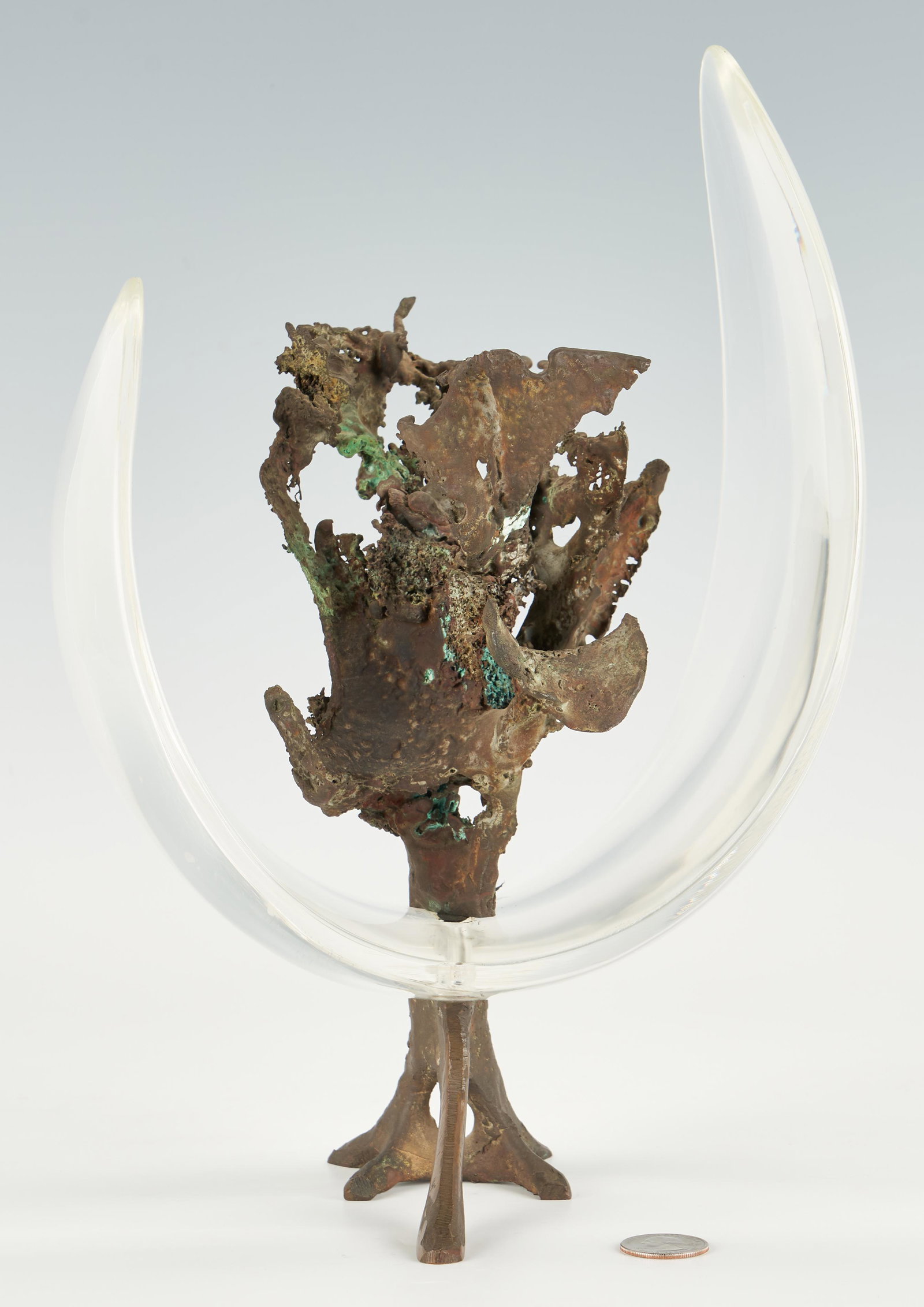 Manner of Paul Evans, Brutalist Bronze & Acrylic (1 of 8)