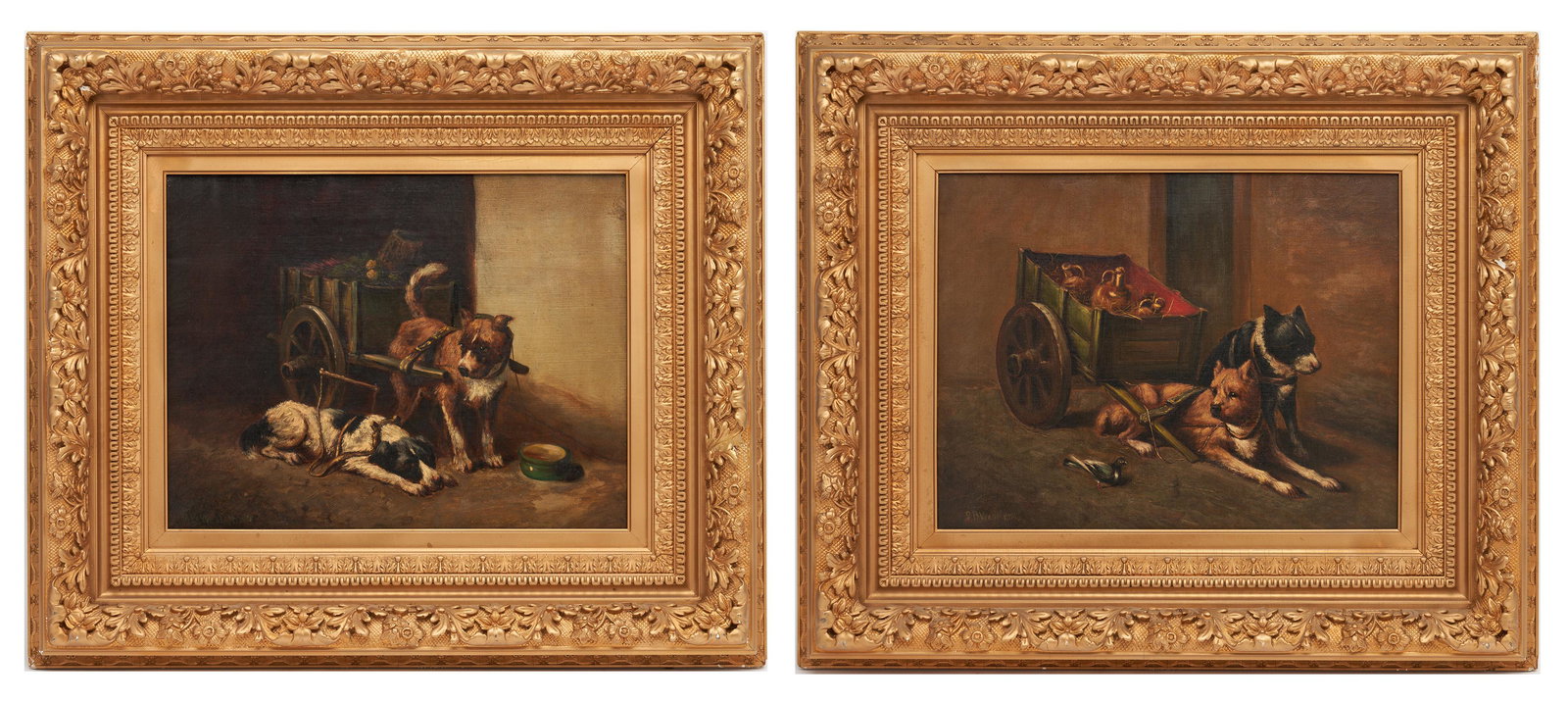 Two Peter West Oil on Canvas Paintings of Dogs (1 of 17)