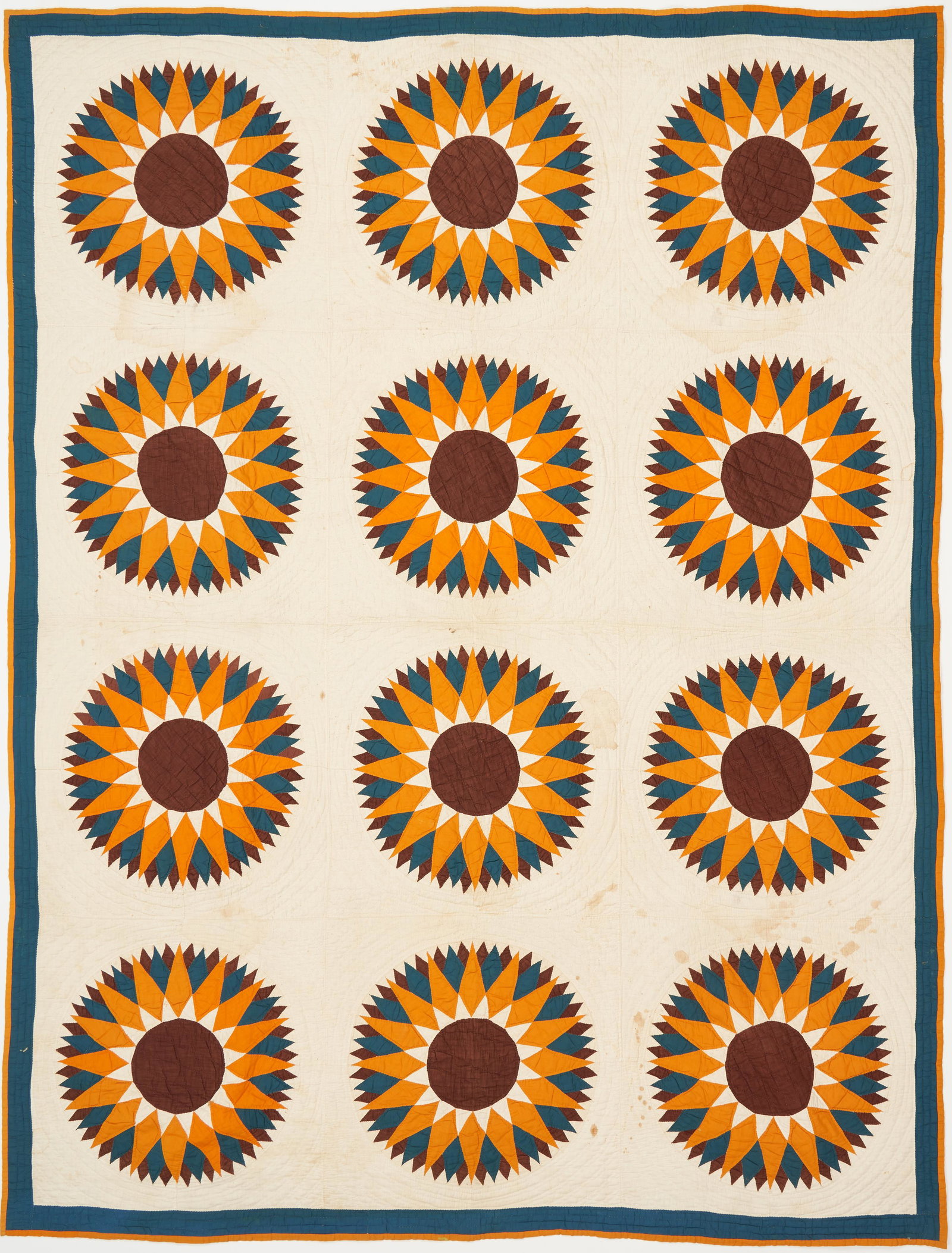 Southern Pieced Cotton Quilt c. 1890, Slashed Star (1 of 10)
