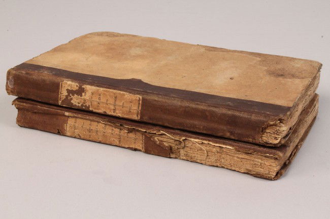 Jane Austen "Persuasion," 1st US Ed., 2 vol.: First American edition of Jane Austen's "Persuasion," 1832, Carey & Lea, Philadelphia, publishers, Griggs & Dickinson, printers. 2 vol. Original boards with muslin spines and paper labels, all in fair