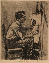 210: Edward Hopper Etching, "The Illustrator"