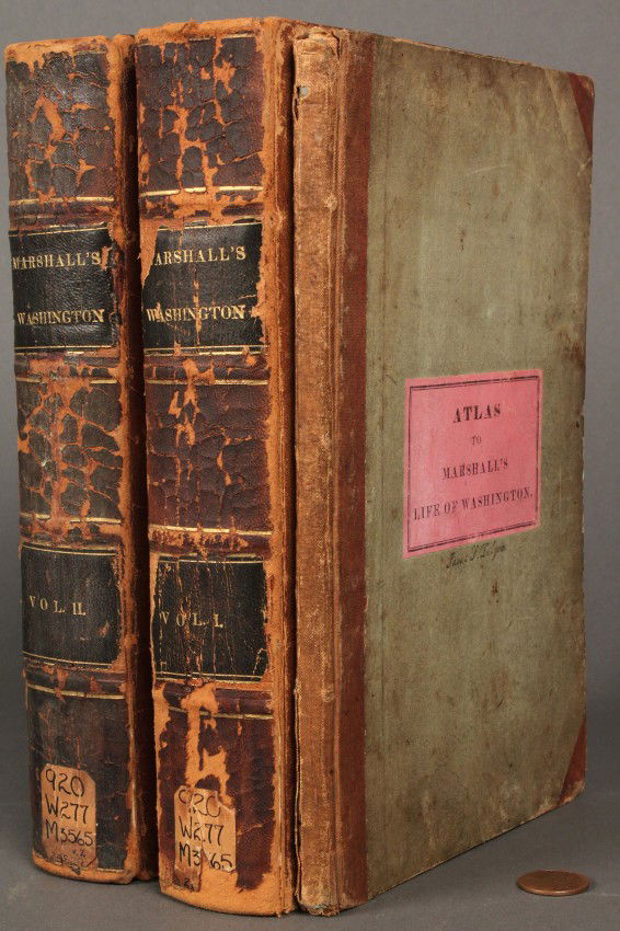 "The Life of George Washington" Books (2) & Atlas: "The Life of George Washington" Books & Atlas, by John Marshall. 1ST ITEM - "The Life of George Washington", by John Marshall, second edition, Revised & Corrected by the Author, printed 1832, Volumes