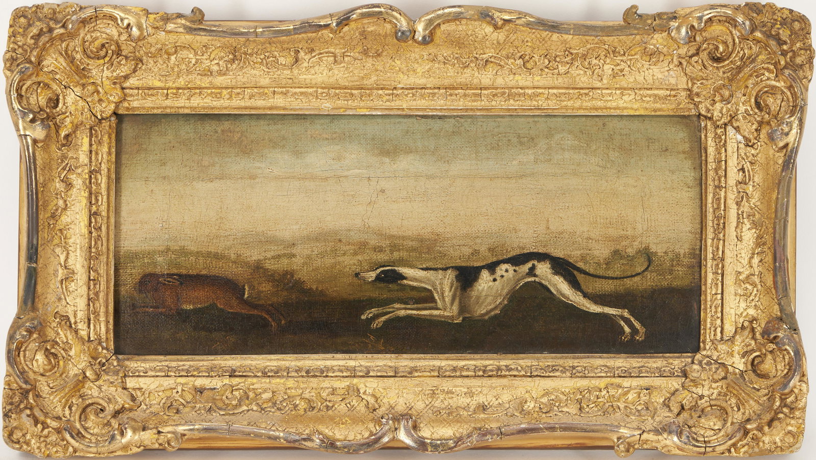 Baroque Hunt Scene Painting of Dog Chasing Rabbit (1 of 9)