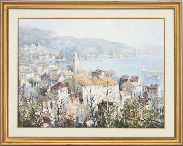 Lucien Delarue O/C Painting, Port de Villefranche, France (0162) on