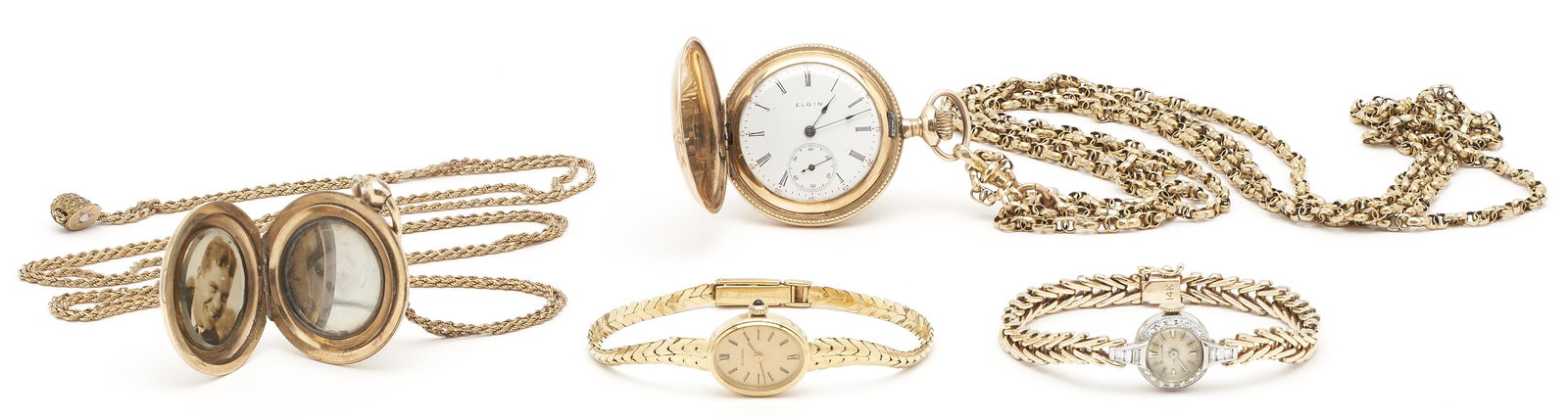 3 Ladies Watches & 1 Locket, 4 items (1 of 20)