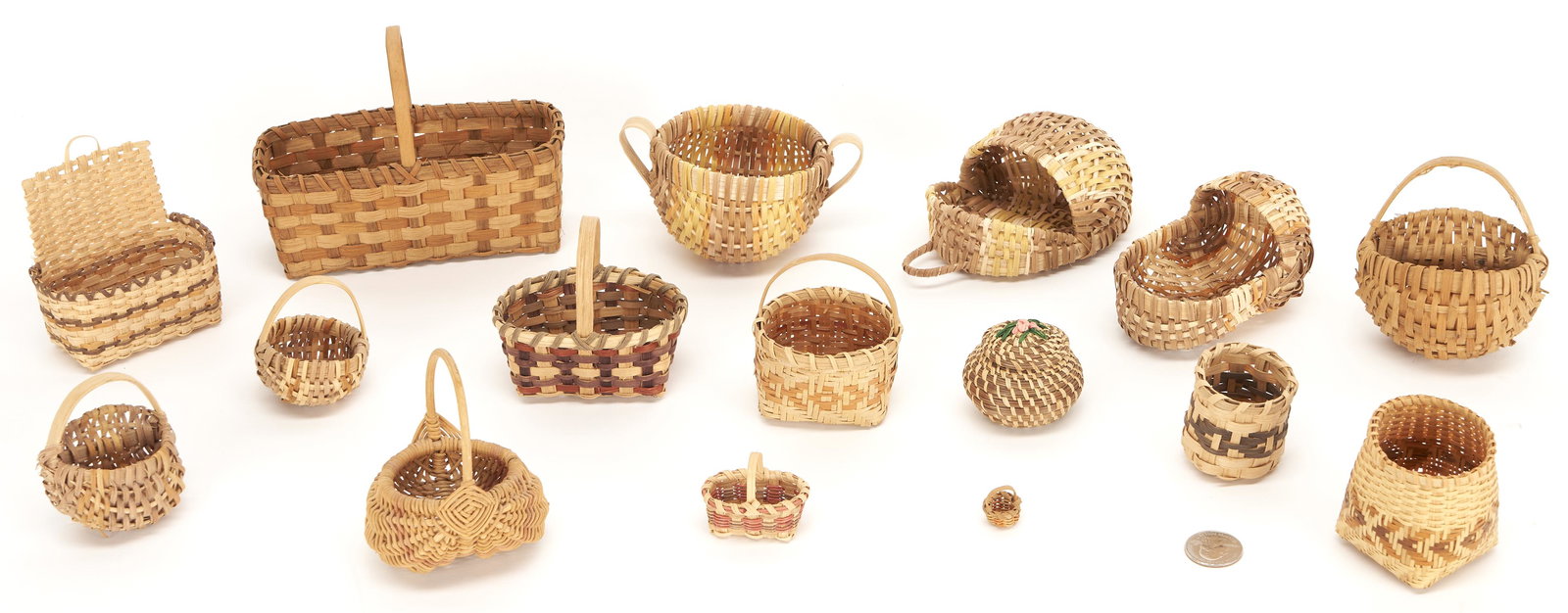 Sixteen (16) Miniature Baskets, mostly Cherokee (1 of 19)