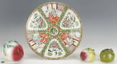 Chinese Rose Medallion Charger & Altar Fruits, 4 pcs.