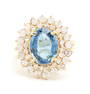 14K Blue Topaz & Diamond Ring