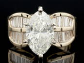 4.00 Carat Marquise Brilliant Cut Diamond Ring, GIA Report