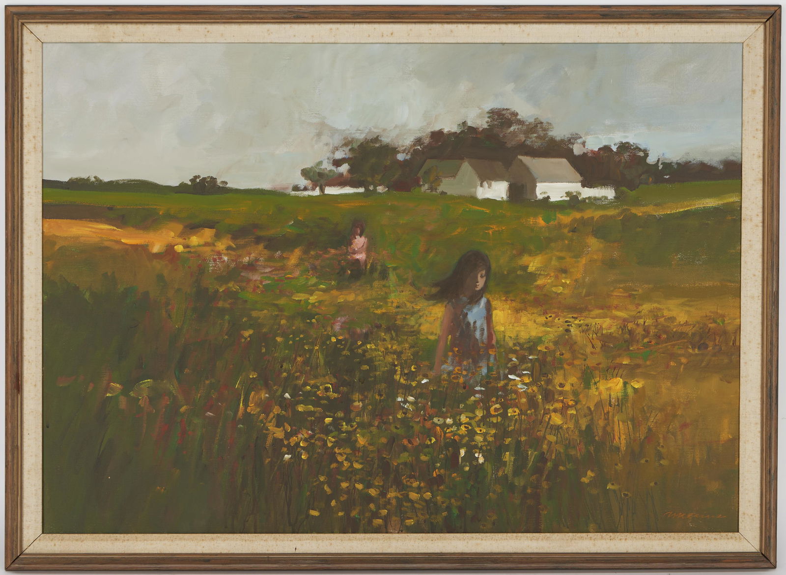 Wayne Amerine O/C Painting, Girls in Field of Wildflowers (1 of 9)