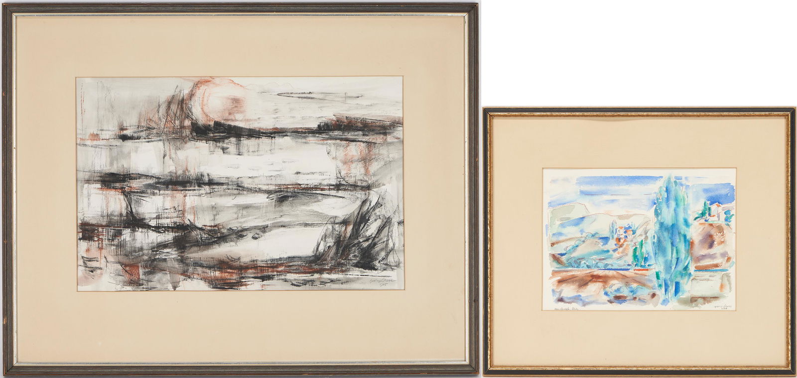2 George Cress Abstract Paintings, Inlet & Near Orvieto, Italy (1 of 16)