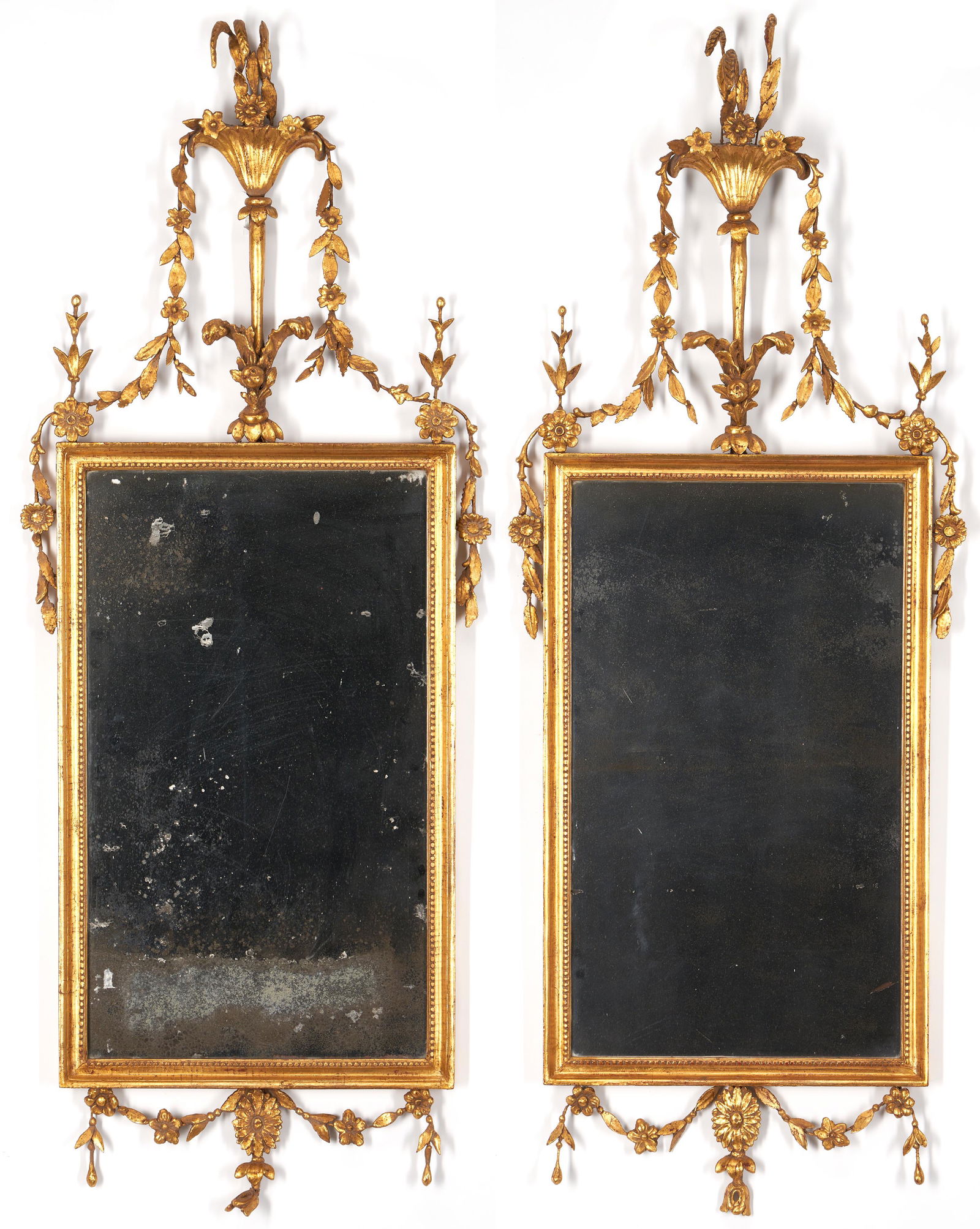 Pair of Adam Style Giltwood Mirrors (1 of 14)