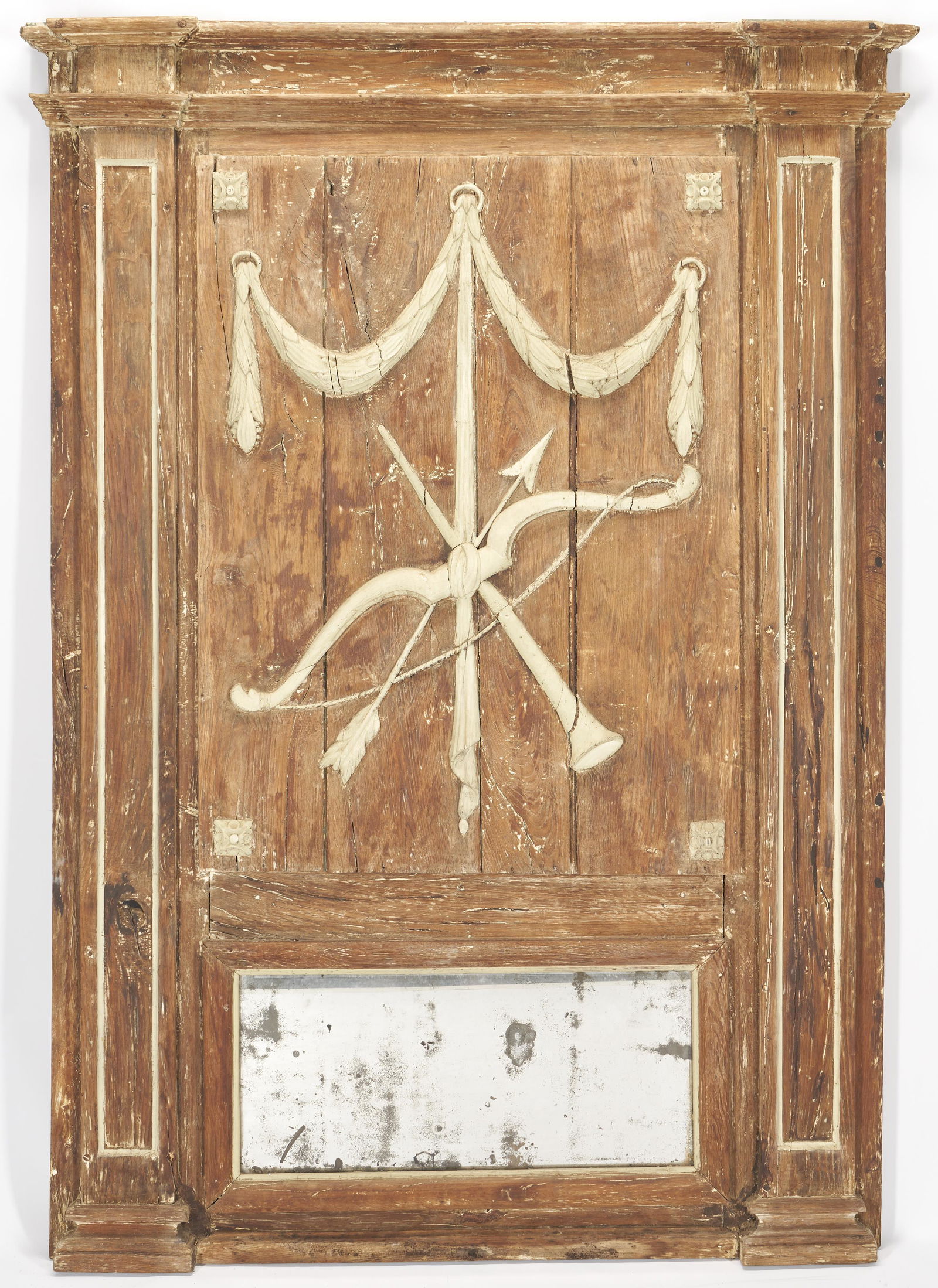 18th C. Louis XVI Painted Trumeau Mirror (1 of 9)