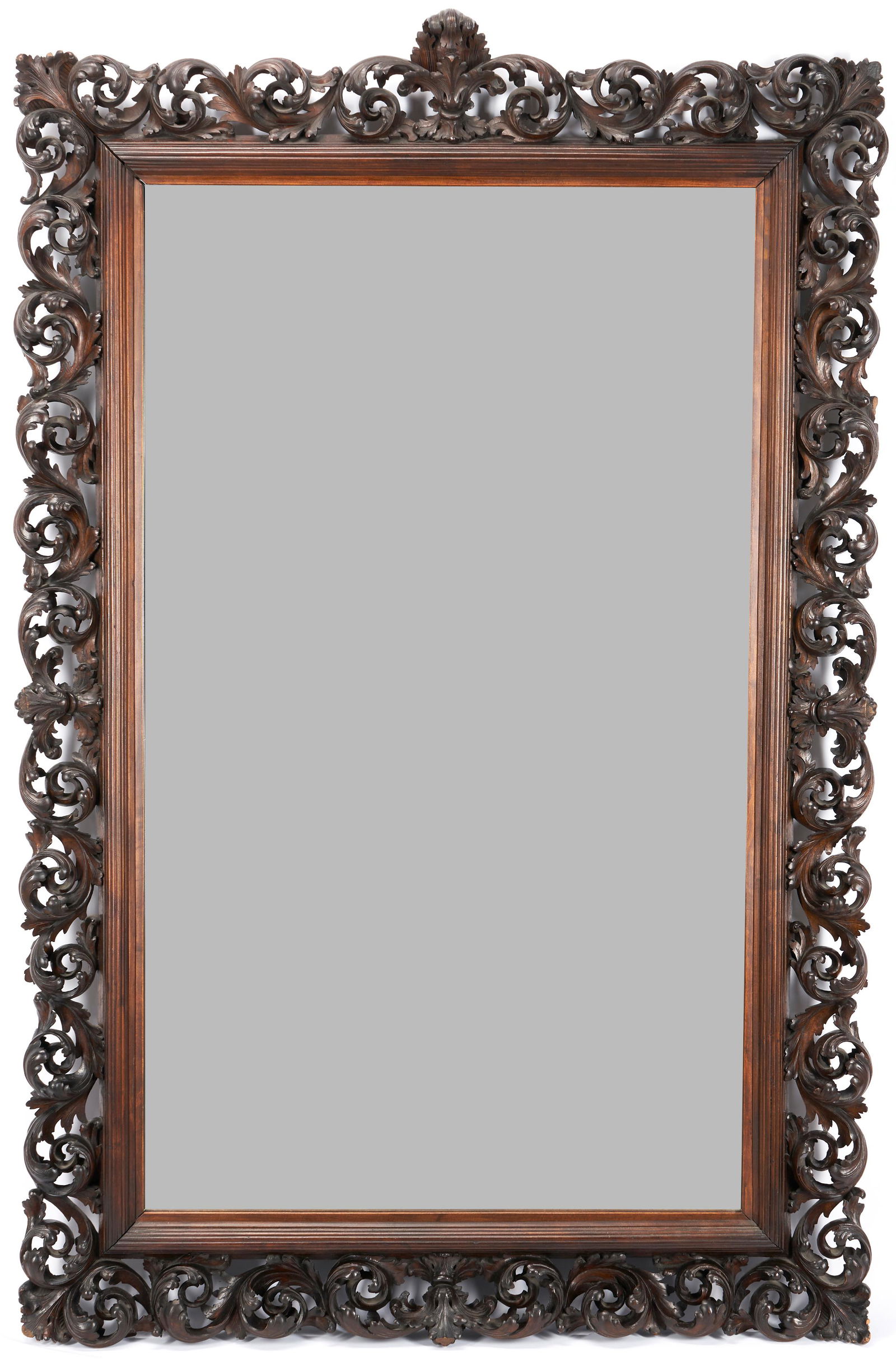 Monumental Continental Black Forest Carved Mirror (1 of 10)