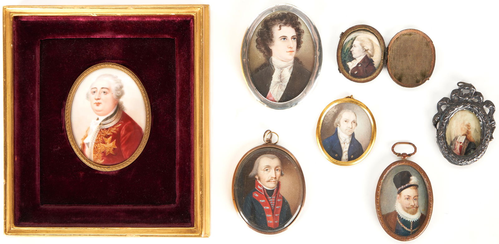 7 European Portrait Miniatures of Gentleman, incl. Louis XVI (1 of 15)