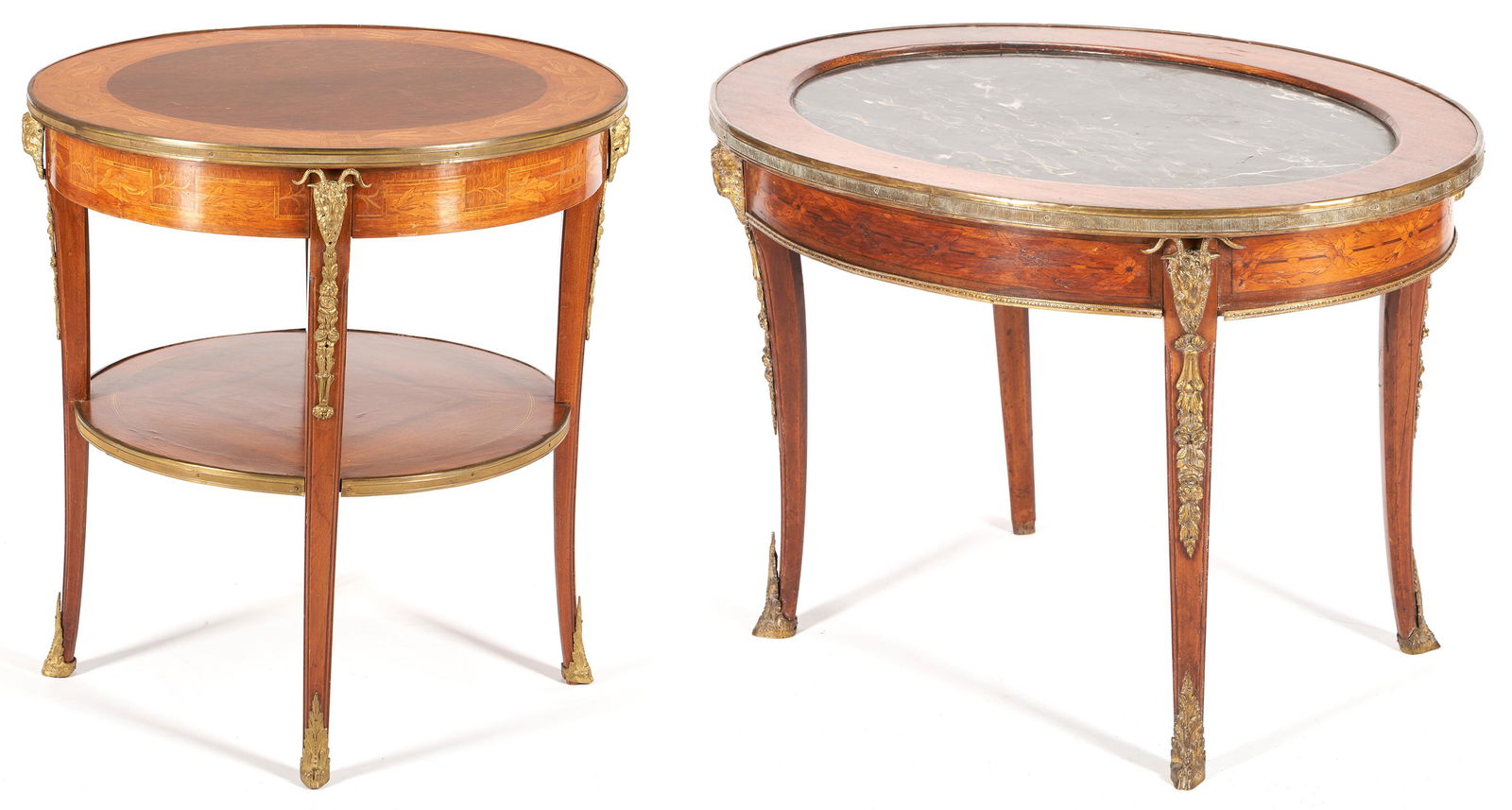 2 French Ormolu Mounted Tables, Regency & Louis XV Styles (1 of 18)