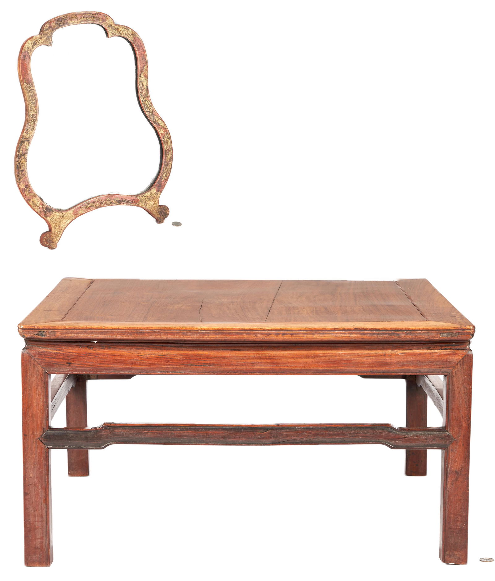 Chinese Hardwood Low Table & Queen Anne Style Chinoiserie Mirror (1 of 20)