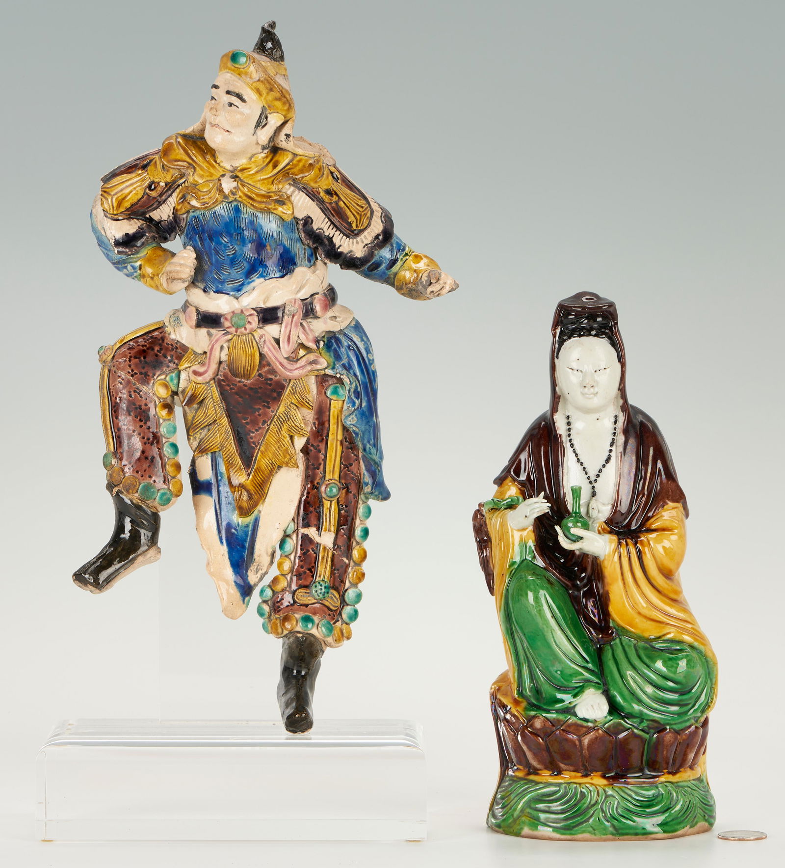 2 Chinese Sancai Glazed Pottery Figures (1 of 10)