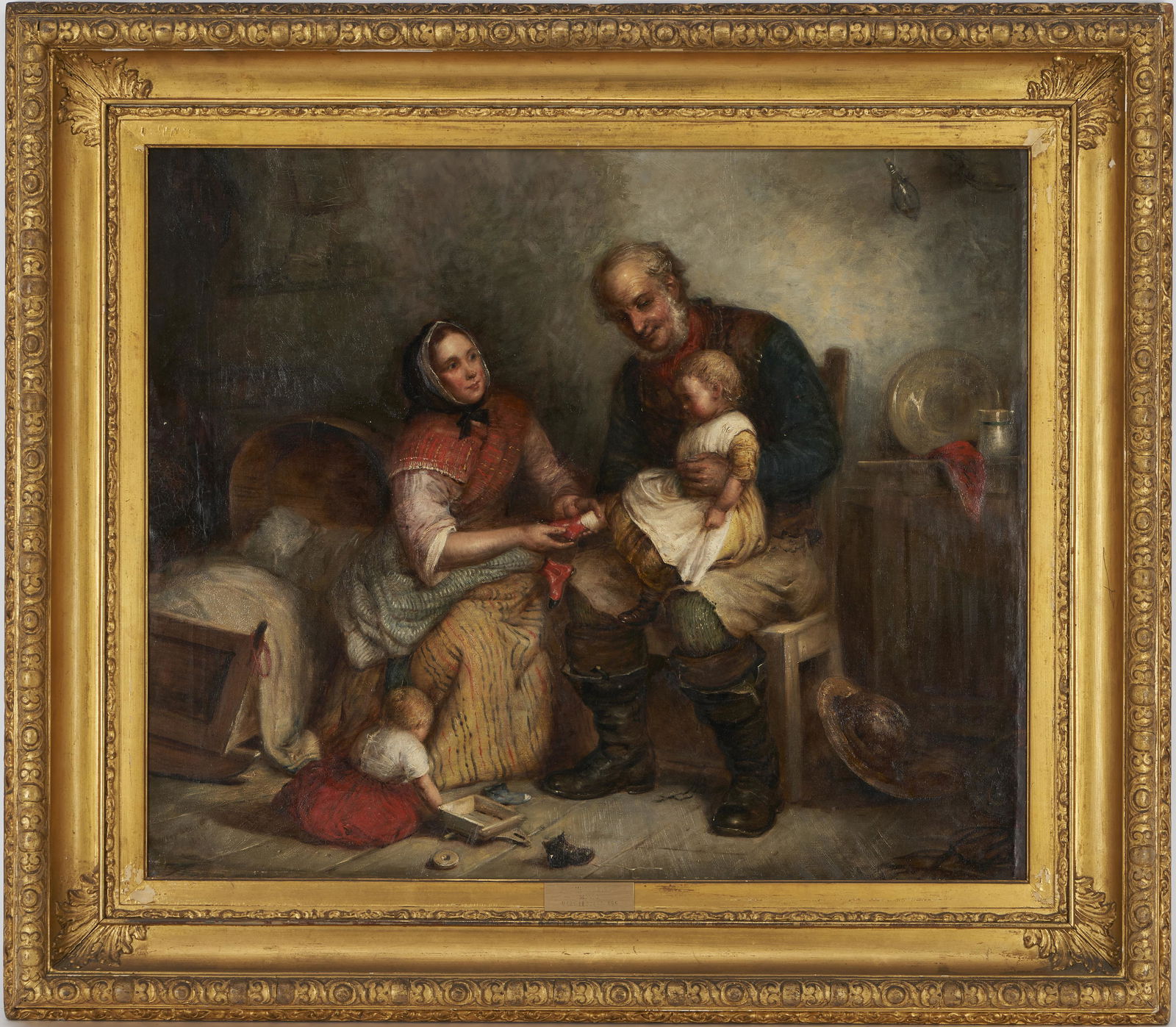 Alexander Leggett O/C Genre Painting, Family Scene (1 of 10)