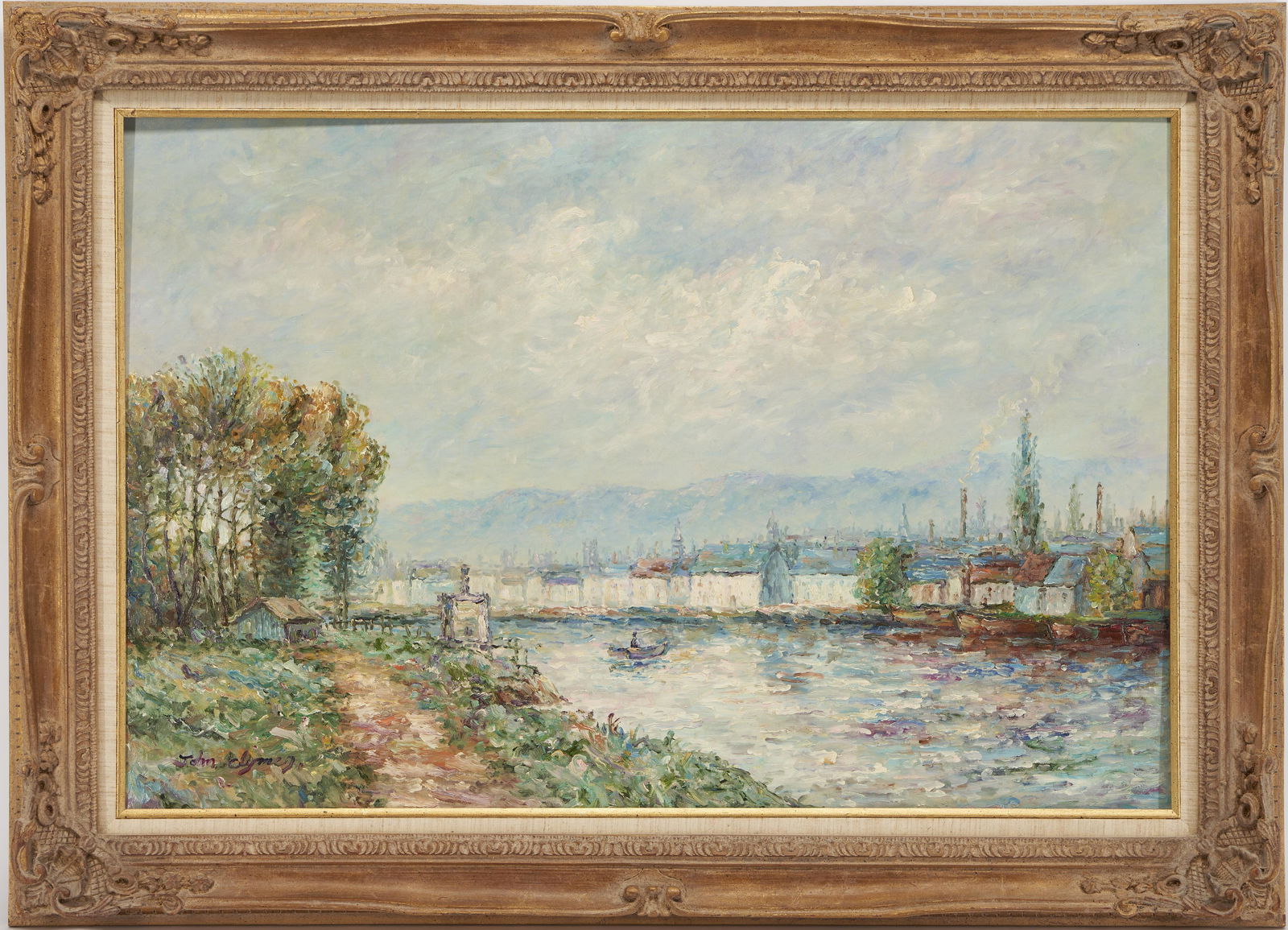 John Clymer O/C European Riverscape Scene (1 of 10)